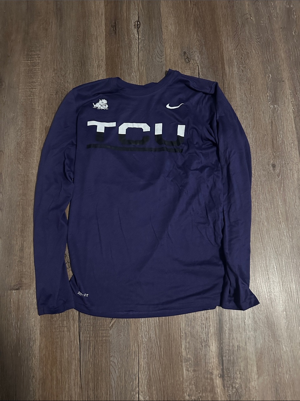 Nike TCU Long-Sleeve Dri-FIT Shirt in Dark Purple